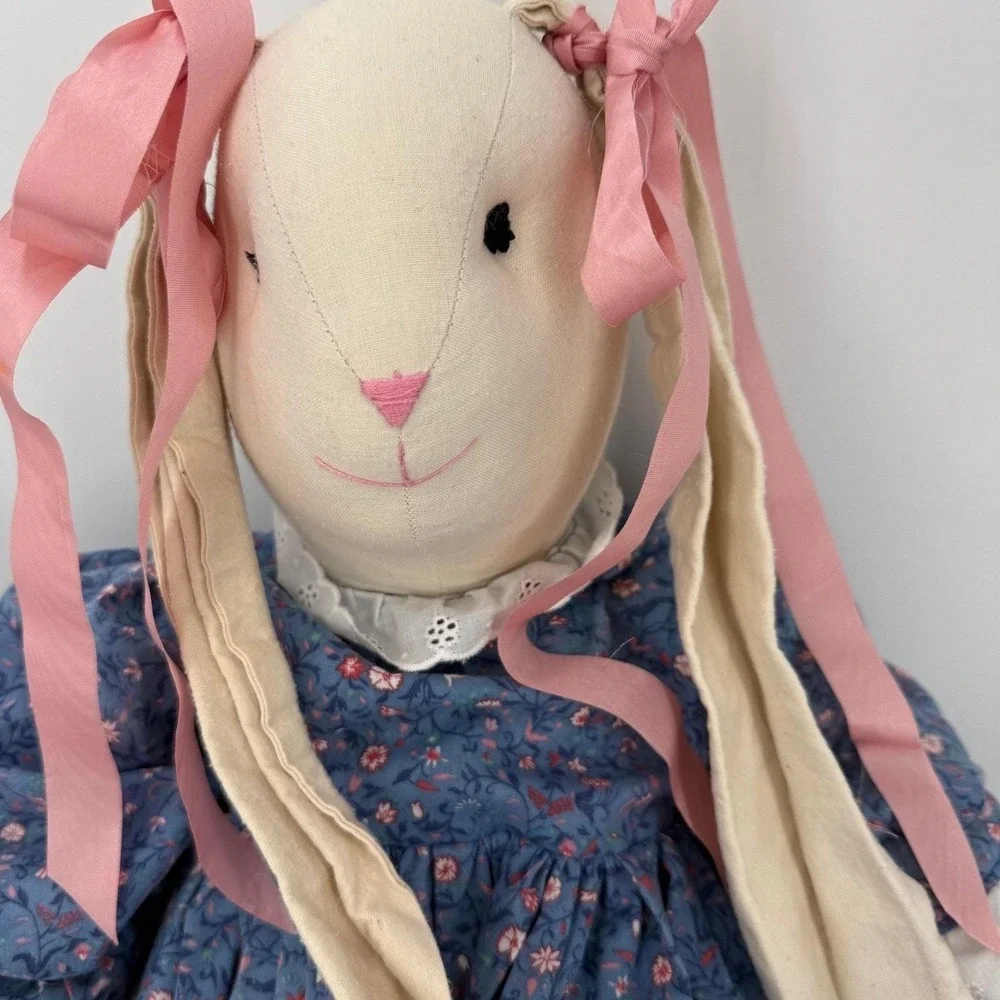 Vintage Handmade Large Bunny in Sweet Dress